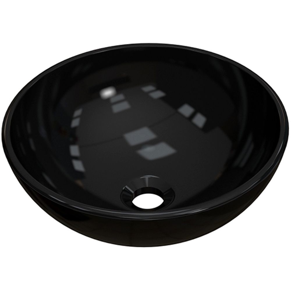 Cuba de Apoio Redonda C01 Para Banheiro R30W Preto Brilho - Lyam Decor - Home & Living