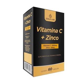 VITAMINA C 1000MG + ZINCO 28MG GOLD LAB COM 60 CÁPSULAS em Oferta na Shopee