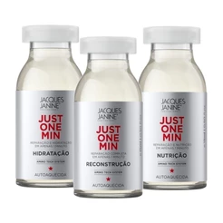 Kit Jacques Janine Just One Min 3 Ampolas Cronograma Hidratação Nutrição Reconstrução