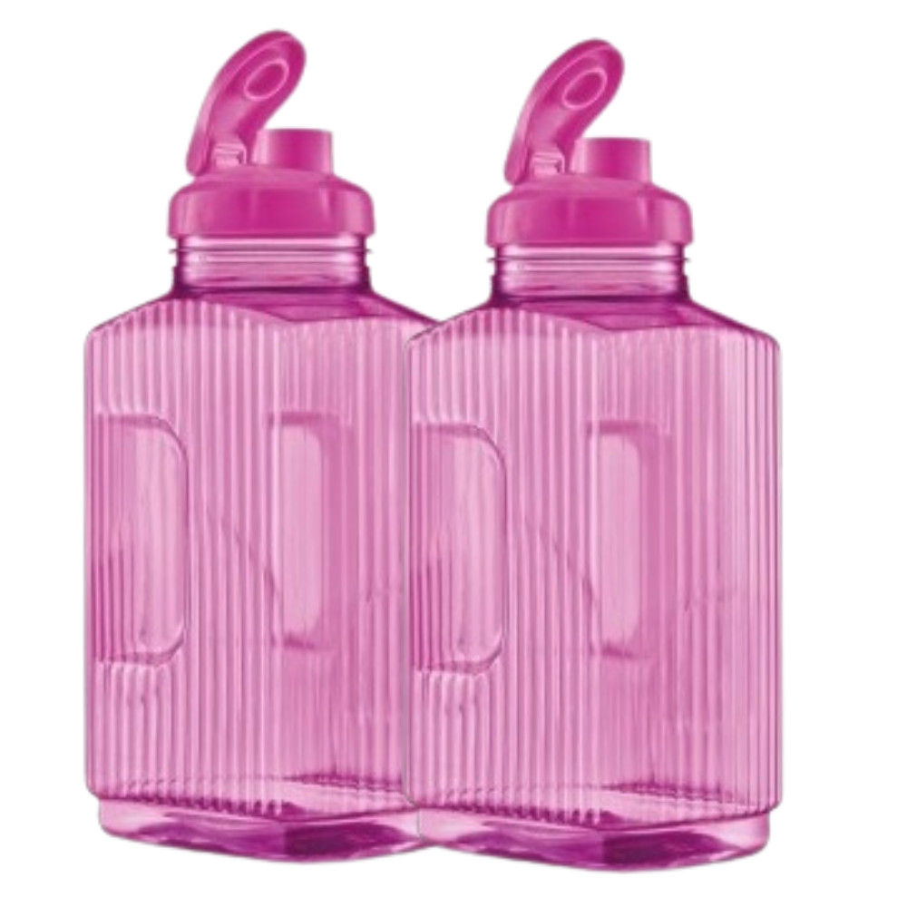 2 Jarra Garrafa De Água Suco Geladeira Tampa Higiênica 1,7lt