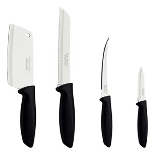 Kit 4 Facas Aço Inox Plenus Tomate Legumes Pão Cutelo Tramontina em Oferta na Shopee