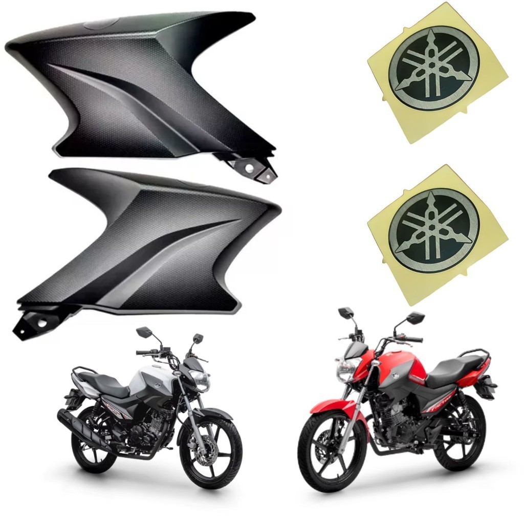 PAR ABA TANQUE YBR FACTOR 125 150 + EMBLEMA ADESIVO ORIGINAL YAMAHA