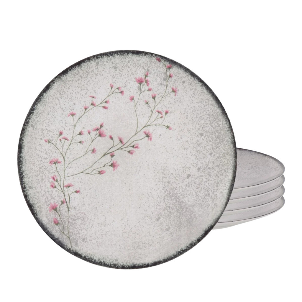 Jogo de Pratos Raso 25cm Kit 4 Peças Em Porcelana Floralis Tramontina em Oferta na Shopee