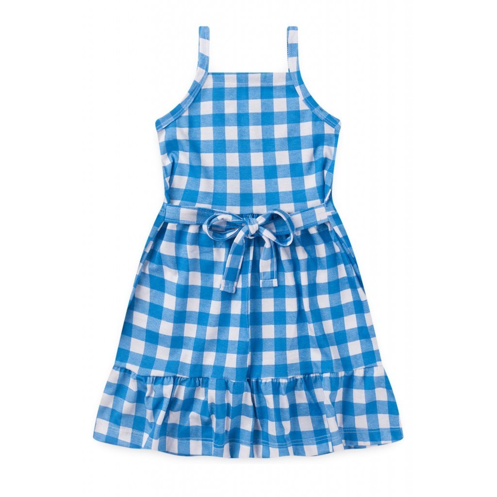 Vestido Infantil Feminino Xadrez Amarração em Oferta na Shopee