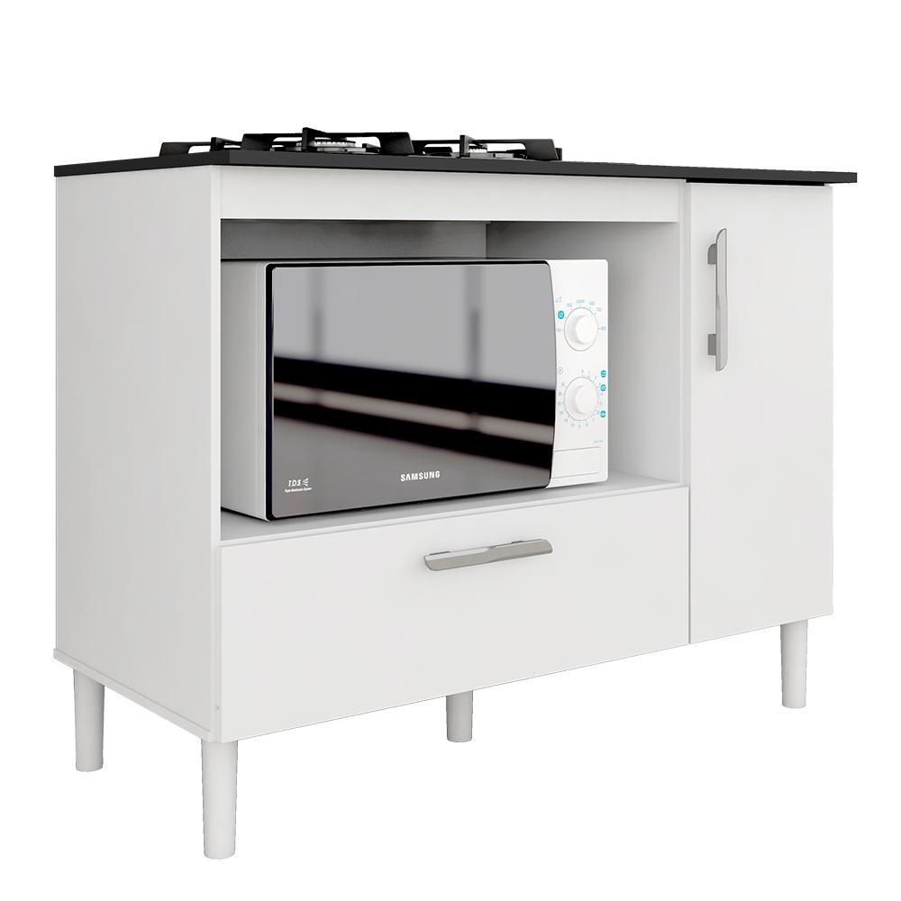 Balcão Para Cooktop Mila 1 Pt 1 Gav Branco - Móveis Arapongas em Oferta na Shopee