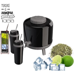 Kit Tereré Botijão 5 Litros com 2 Copos Cuia/Bomba inox 650ml Unitermi