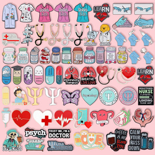 100 Estilos De Suprimentos Médicos Médico Enfermeira Psicólogo Esmalte Broche Personalizado Pílulas Criativas Estetoscóp em Oferta na Shopee