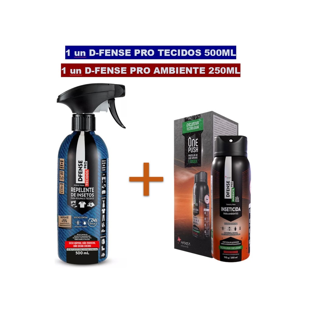 Kit 1un D-Fense Pro Tecidos 500ml + 1un D-Fense Pro Ambiente 250ml em Oferta na Shopee