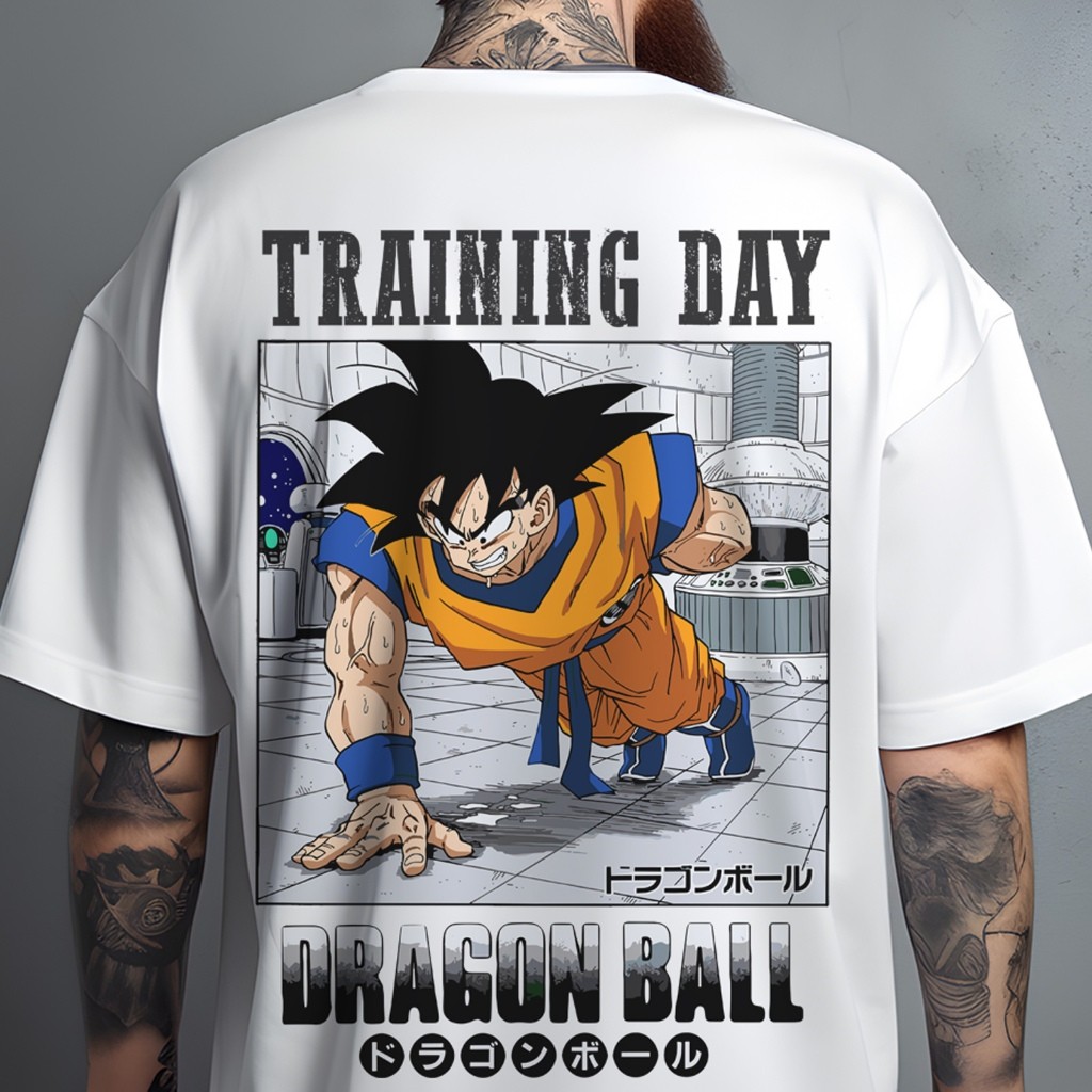 Camiseta  Oversized Em Algodão Estampa Dragon Ball Para Treinar/Academia em Oferta na Shopee