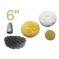 Kit Polimento Boinas Lã Espuma 6 Polegadas Dupla Face Adaptador politriz corte macia lustro