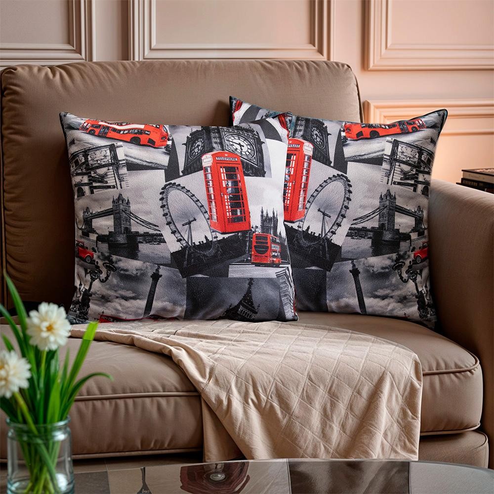 Kit 2 Capas de Almofadas Londres 45x45cm Cama inBox em Oferta na Shopee