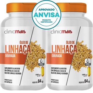 KIT 2x Óleo De Linhaça Dourada - 60 Cápsulas 1000mg - Clinicmais em Oferta na Shopee