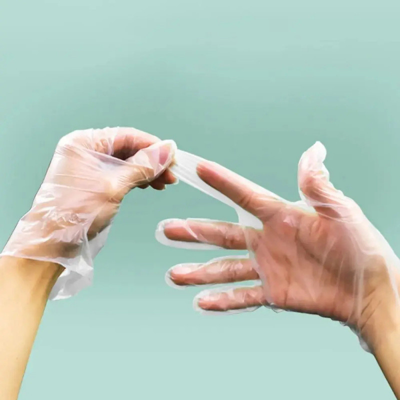 Luvas Descartáveis De Segurança No Trabalho Ácido , Novas Sem Látex TPE De Qualidade Alimentar , De Limpeza Transparente