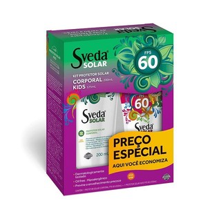Kit Protetor Solar Sveda Corporal FPS60 200ml + Protetor Solar Sveda Kids FPS60 125ml em Oferta na Shopee