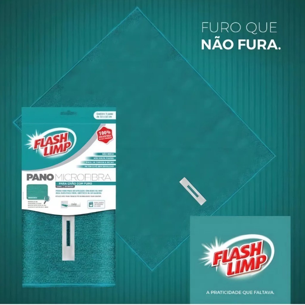 Detalhes do Pano Microfibra De Chão Grande 60x80cm Com Furo Para Rodo Cor Verde-musgo