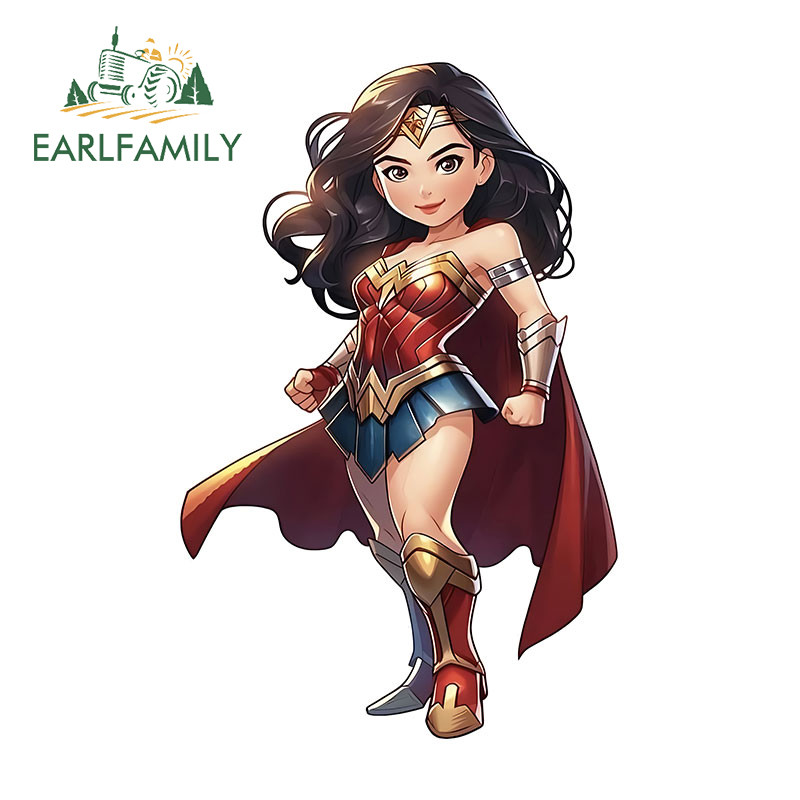 EARLFAMILY Mulher Maravilha DC Adesivos De Carro Dos Desenhos Animados Versão Q Incrível À Prova De Riscos JDM Decalques