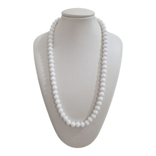 Colar de Ônix Branca 8mm Pedra Natural Regulável em Oferta na Shopee
