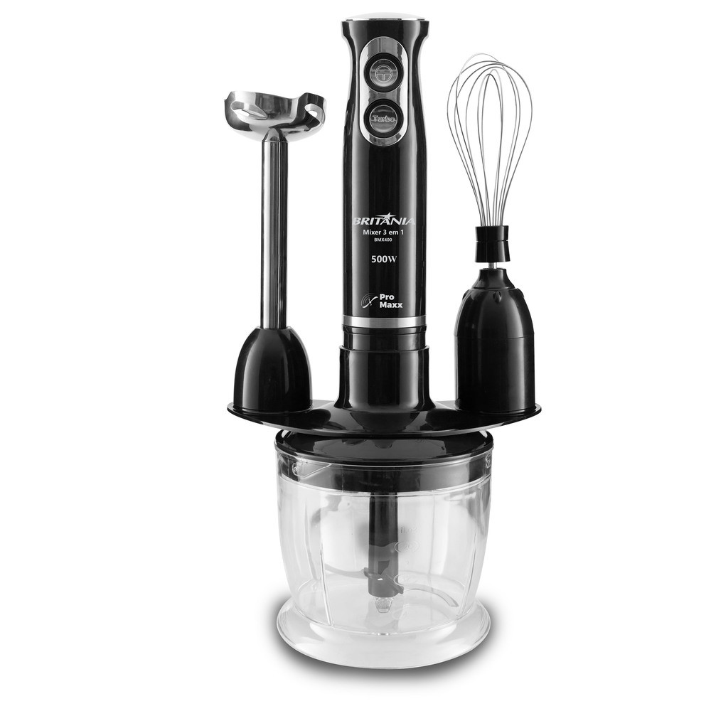 Mixer De Alimentos Britânia BMX400P 3 em 1 500W Preto