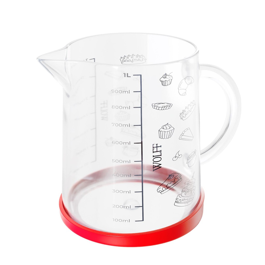 Jarra Medidora Wolff de Vidro com Fundo de Silicone 1L - Home & Living
