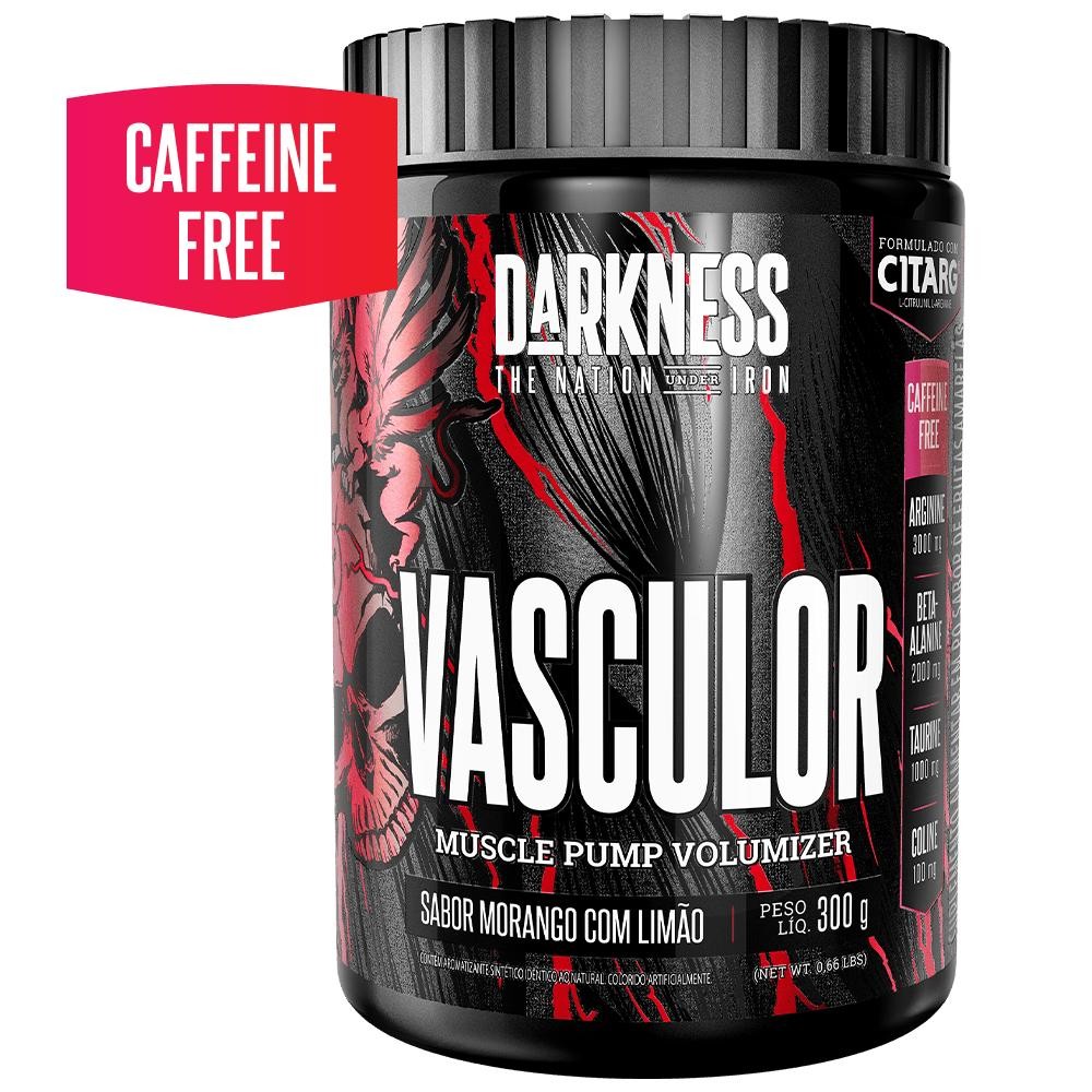 Pré Treino Vasculor Muscle Pump Volumizer Sem Cafeína Darkness 300g em Oferta na Shopee