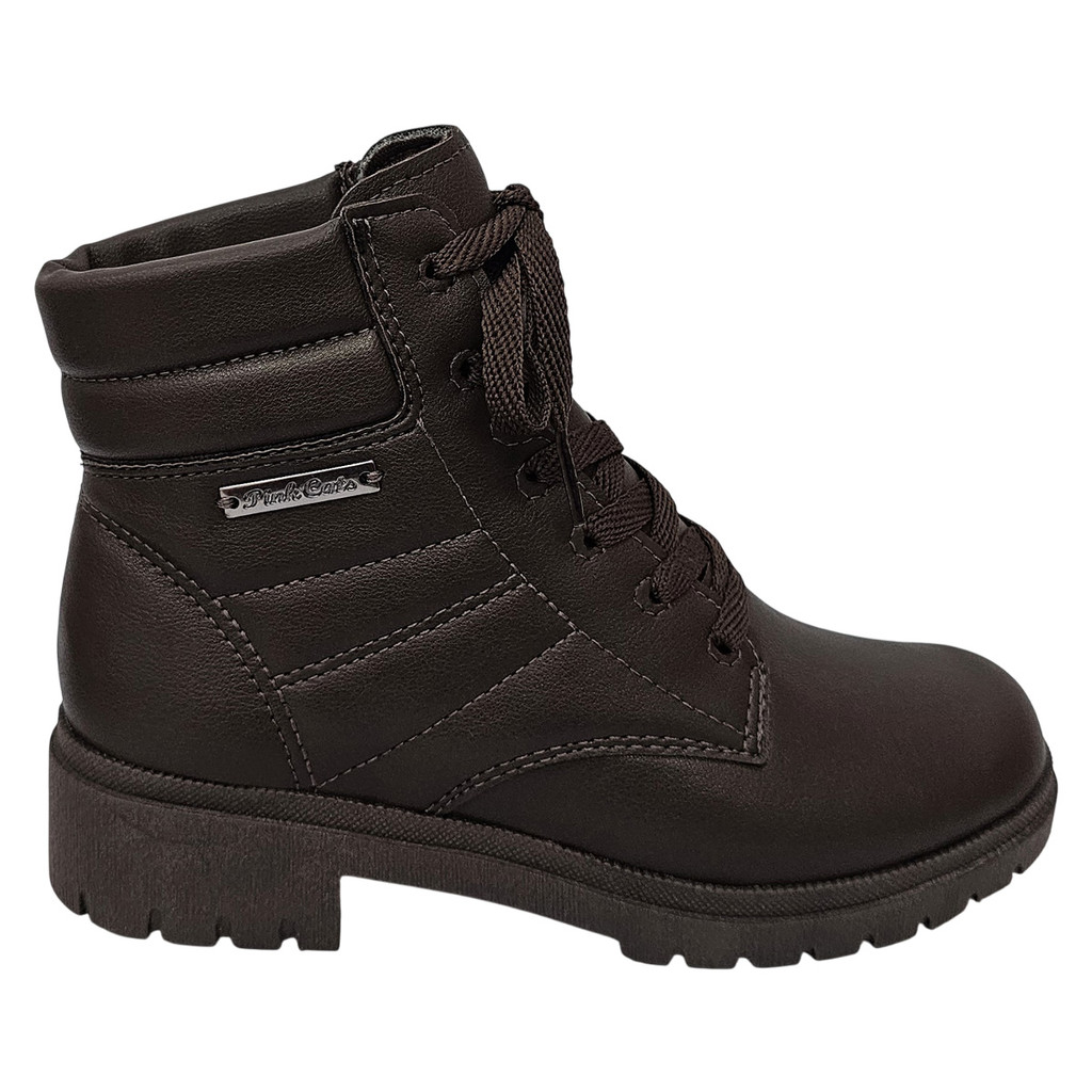 Bota Coturno Dakotinha Pink Cats V4091 Solado Tratorado Cano Médio Infantil