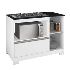 Balcão P/Cooktop 5 Bocas Branco Nt 3050 Branco New