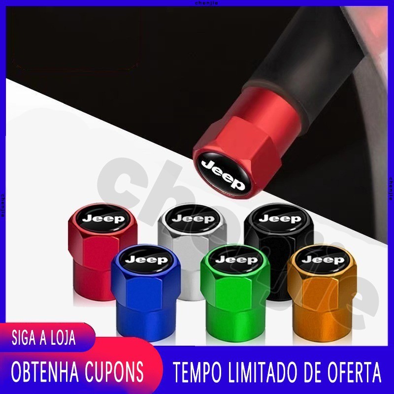 Para Jeep Com Logotipo Do Carro 4 Pçs/set Tampa Da Válvula Pneu Roda/Tampas De Ar Acessórios