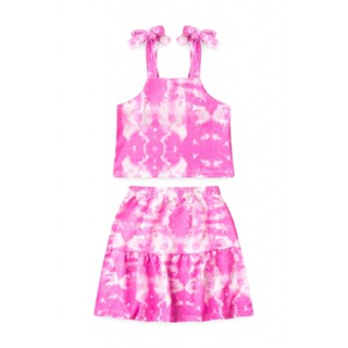 Conjunto Infantil Feminino Tie Dye Marmorizado em Oferta na Shopee