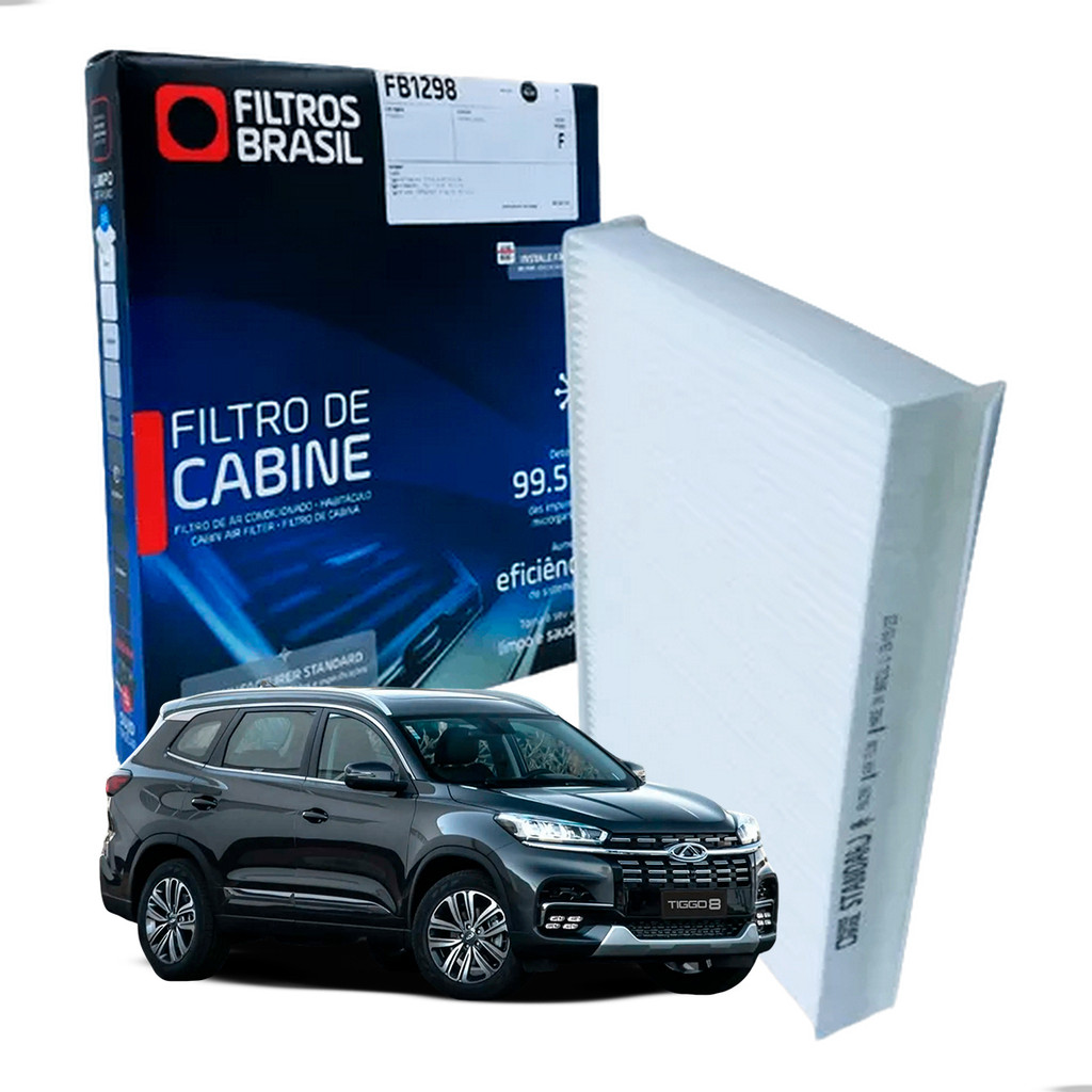 Filtro de Cabine FB1298 Filtros Brasil: ar puro e proteção com filtragem tripla para Chery Tiggo 5, 7 e 8. em Oferta na Shopee