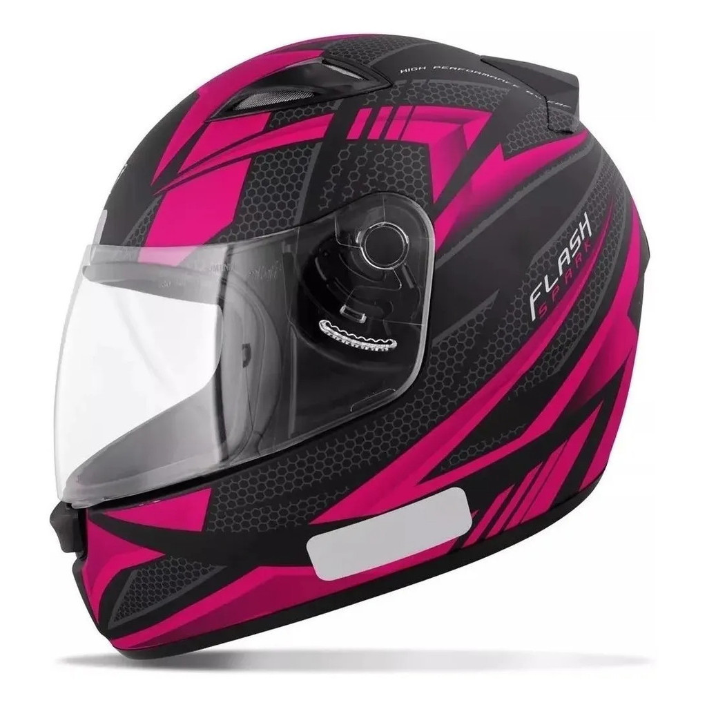 Capacete Moto Ebf New Spark Flash Feminino Preto Rosa Fechado Tamanho 56 58 e 60 Pronta Entrega