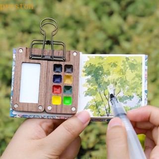 PRESTON Mini Paleta De Tinta Aquarela , Caixa Vazia Portátil , Nogueira Preta em Oferta na Shopee