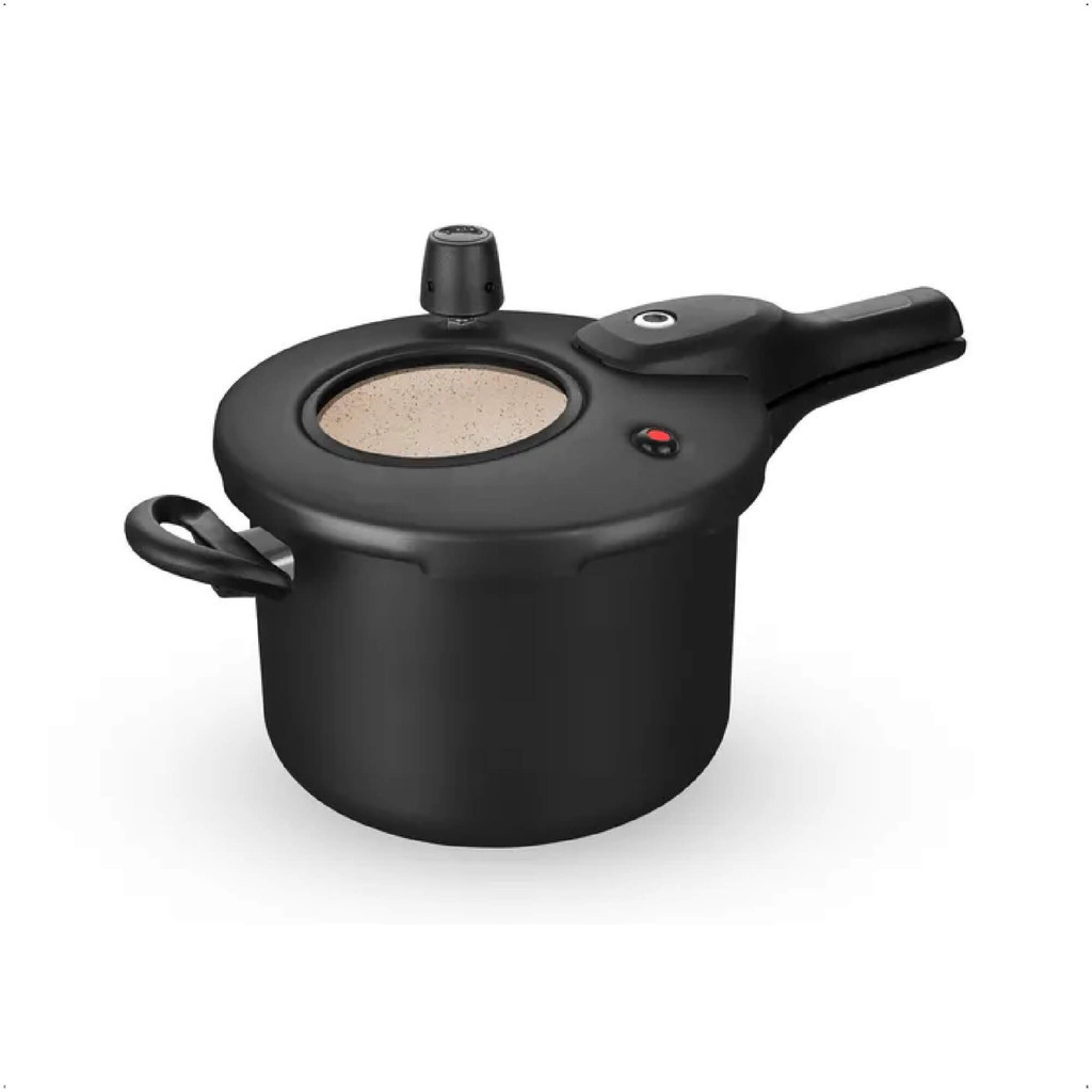 Panela de Pressão Preto/Bege Visor de Vidro Fechamento Externo 4,5L Alumínio Antiaderente MTA - 8500 em Oferta na Shopee