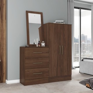 Cômoda com Espelho 2 Portas 3 Gavetas Briz Castanho HP em Oferta na Shopee