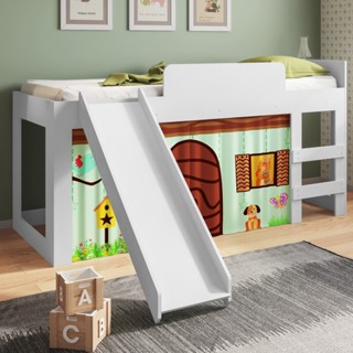 Cama Infantil com Escorregador Cm090 Branco - Art In Móveis em Oferta na Shopee