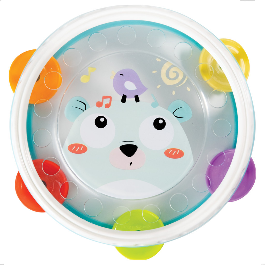 Brinquedo Infantil Musical Meu Primeiro Pandeiro Cores Sons Musica Plástico Atóxico BPA Free Buba