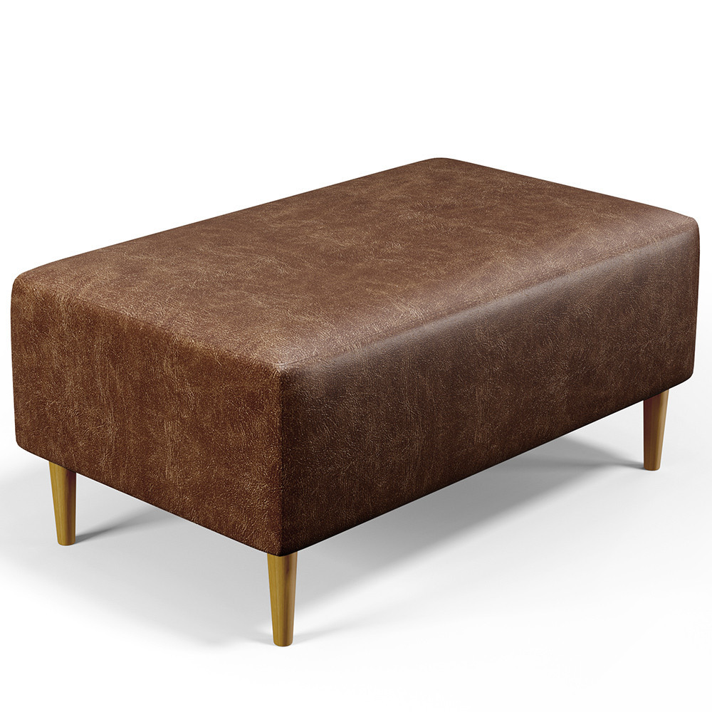 Puff Decorativo Sala de Estar Cléo W01 Pés Palito 90 cm Couríssimo Marrom - Lyam Decor - Home & Living