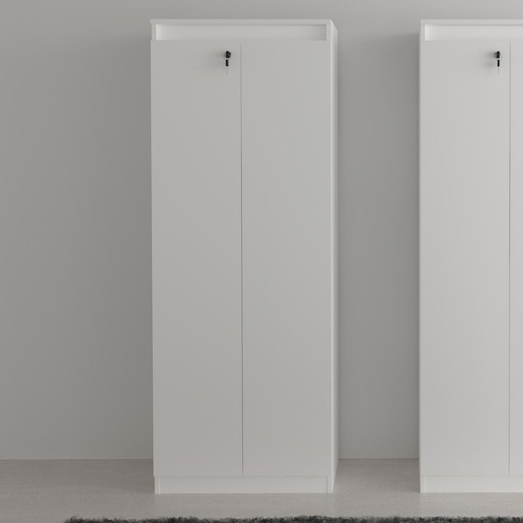 Armário para Escritório Alto 2 Portas com Chave Me4151 Nogal - Tecno Mobili em Oferta na Shopee