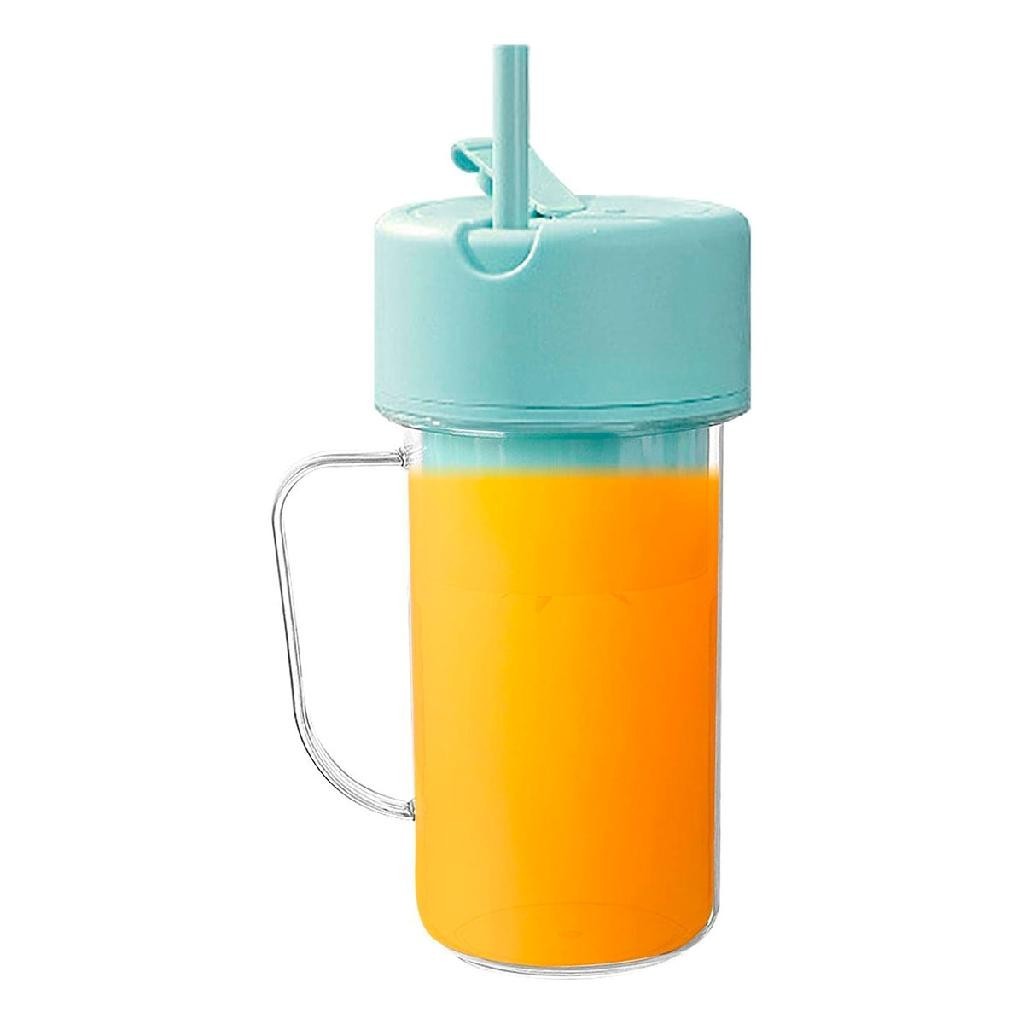 Caneca Mini Liquidificador Portátil C/ 6 Lâminas 420ml Azul