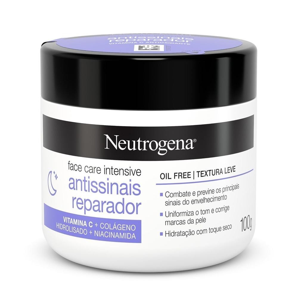 Creme Hidratante Facial Neutrogena Face Care Intensive Antissinais Reparador 100g em Oferta na Shopee