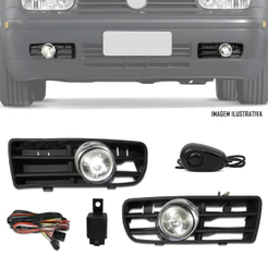 Kit Farol de Milha Neblina Vw Golf 1999 2000 2001 2002 2003 2004 2005 2006 Botão Alternativo
