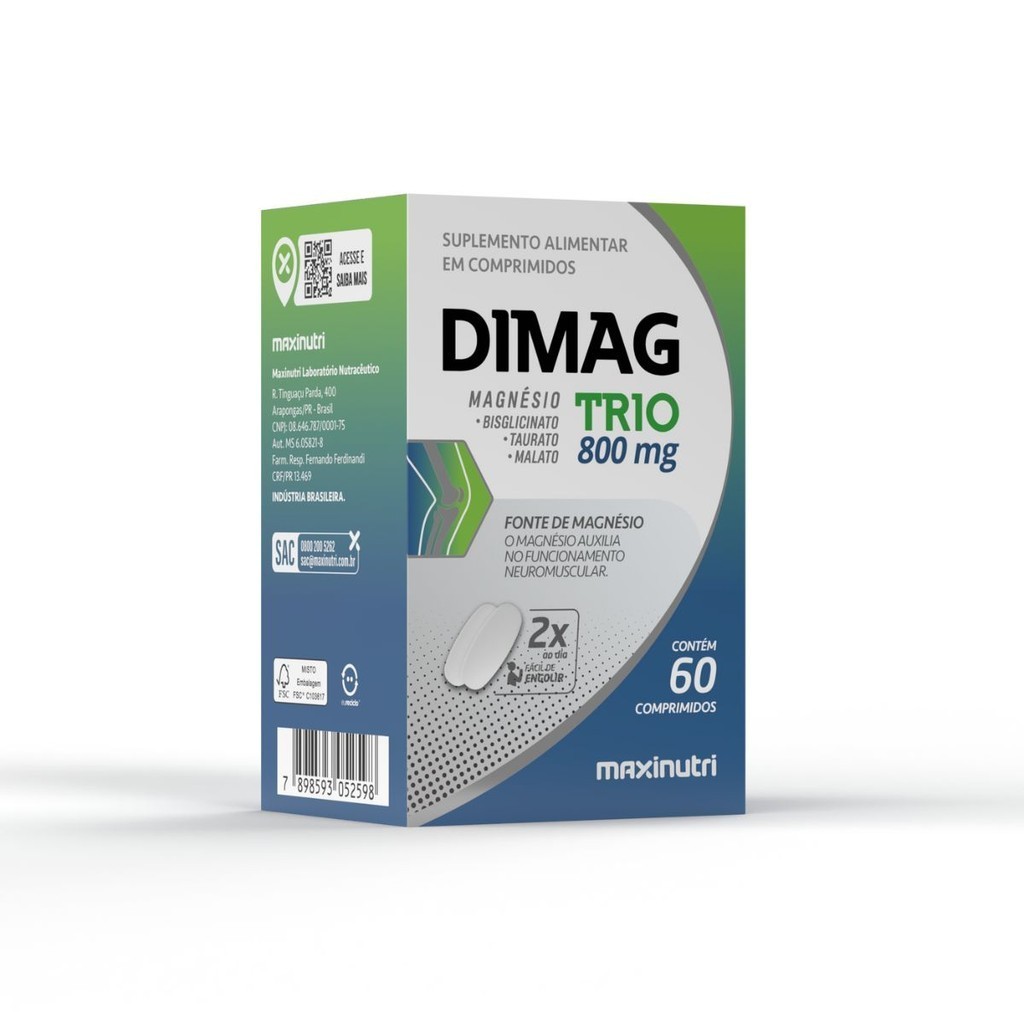 DIMAG TRIO 800MG 60CPR MAXINUTRI em Oferta na Shopee