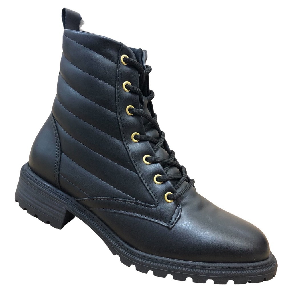 Bota Coturno Modare Cadarço Cano médio Tratorada Salto Baixo Cano Curto Confortável Macio Casual Ultra Conforto