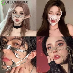 Máscara De Metal Estilo Cyberpunk Para Mulheres Homens Máscaras Animais Jóias De Rosto Cosplay Acessórios Festas
