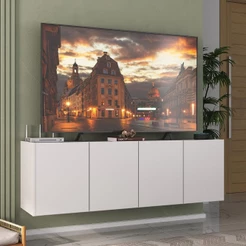 Rack para TV até 50 Polegadas com 4 Portas Suspenso Multimóveis MP1070