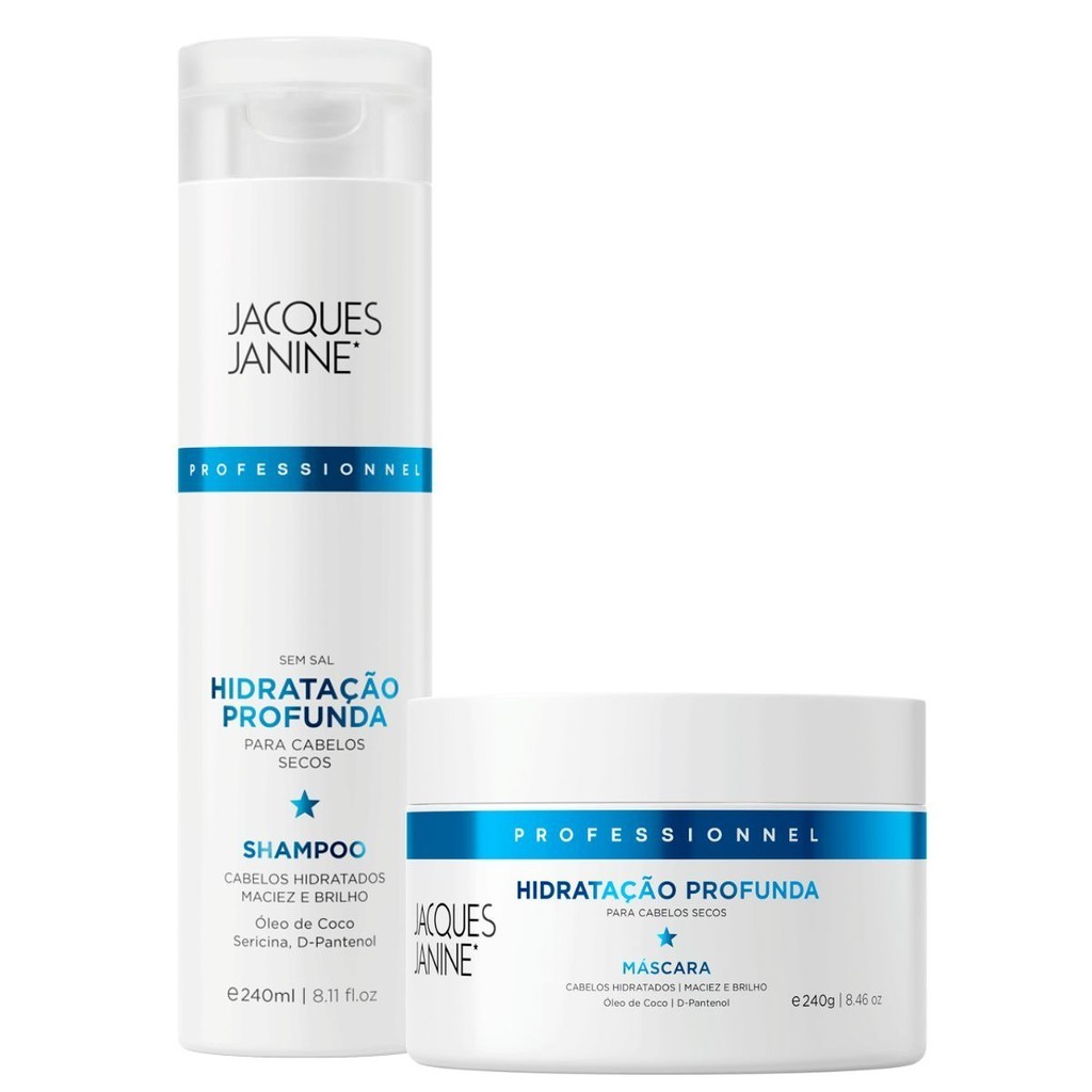 Kit Jacques Janine Hidratação Profunda Shampoo 240ml Máscara 240g