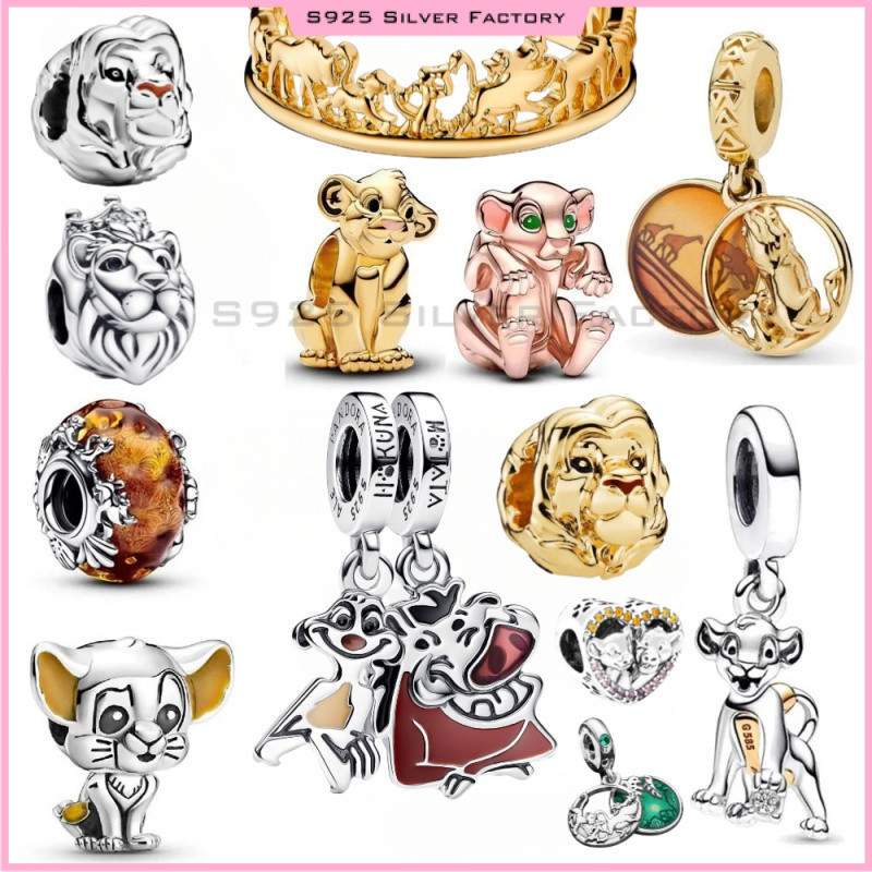 Contas De Prata Esterlina 100 % 925 Adequadas Para Mulheres . As Simba Lion King São Compatíveis Com Pulseiras Originais em Oferta na Shopee
