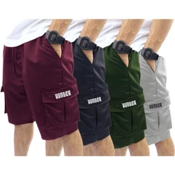 Kit 4 Bermudas Hunter Cargo Corta Vento Skate Verão Masculina Cores