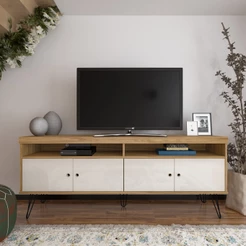 Rack para TV Até 60 Polegadas Liberty 4 Portas Carvalho/Off White - Artely