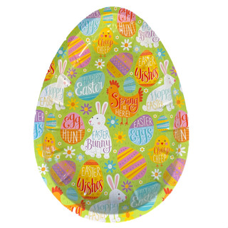 Bandeja de Metal Decorativa de Páscoa - Ovos Coloridos - 26x18x3cm - 1 unidade - Rizzo em Oferta na Shopee