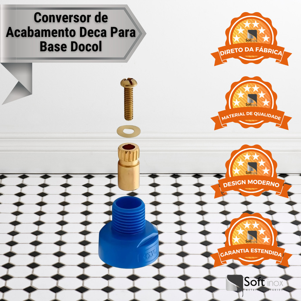 Conversor Adaptador de Acabamento Deca para Registros Docol